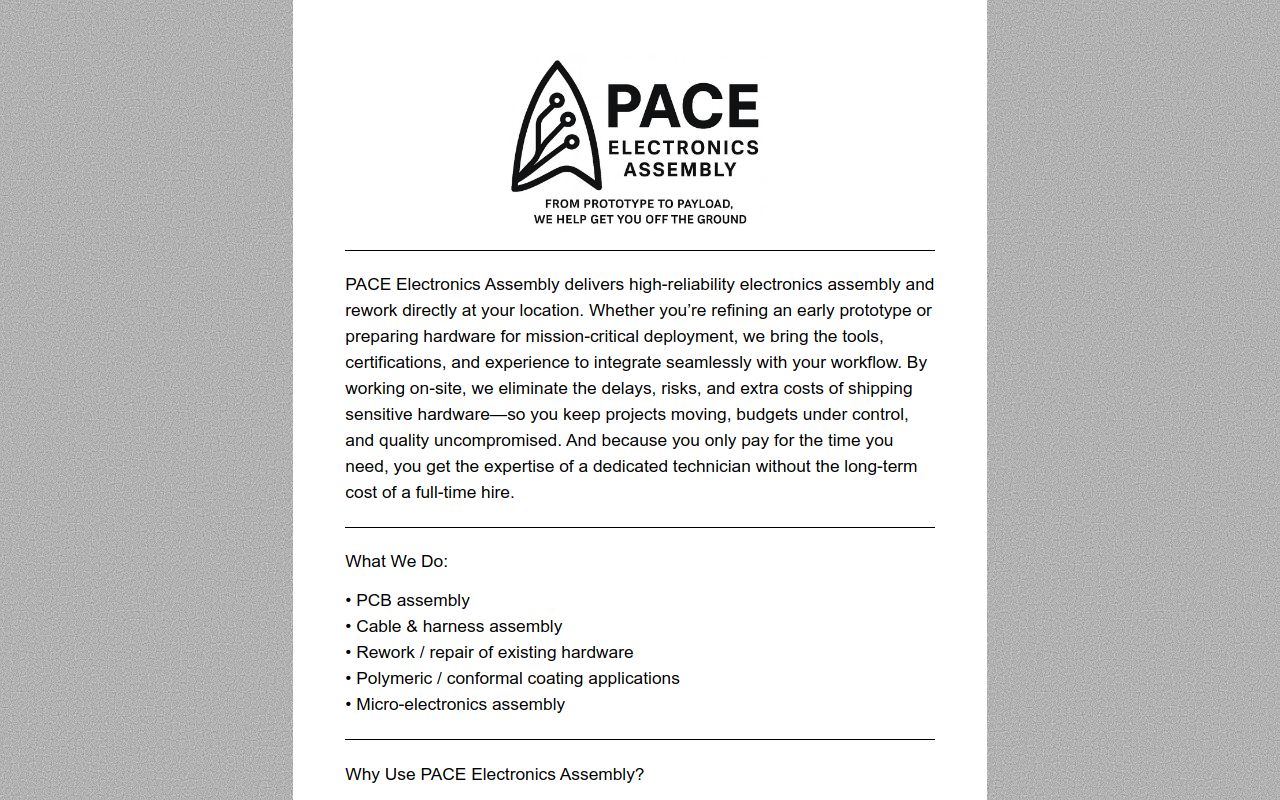 PACE Electronics Assembly